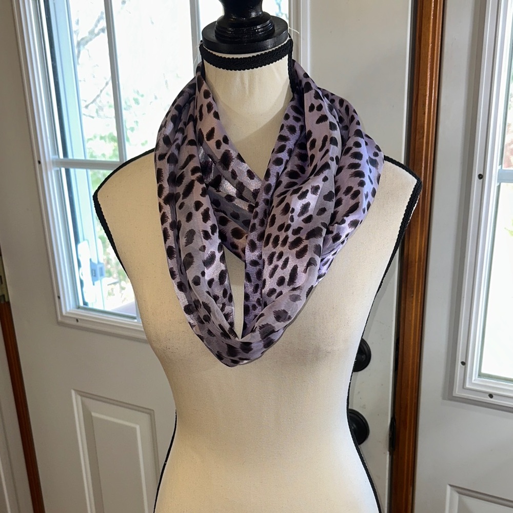 Leopard Print Purple Infinity Scarf